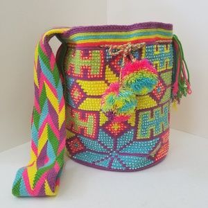 100% Wayuu Shoulder Bag-Mochila Colombiana Wayuu